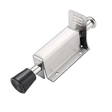 Tiberham Spring Loaded Door Stop Heavy Duty Kick Down Door Stopper with Soft Rubber Bumper Stainless Steel Step On Foot Operated Door Holder Stop Jammer