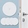 HOME MASTER HARDWARE 5 Wall Protector Round 5 Pack Doorknob Wall Shield Guard Door Stop Rigid Vinyl Hard Wall Protection Pads White with Self Adhesive Sticker