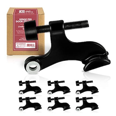 JD Jack N'Drill Jack N Drill Hinge Pin Door Stop 7 Pack Convenient Door Stopper for Door Hinges Durable Heavy Duty Metal Construction for Preventing Damaged Walls and Extra Door Security