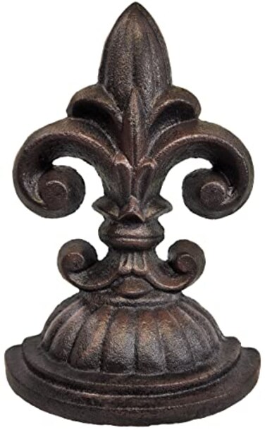 Lulu Decor Fleur De Lis Sculpture Door Stop 2 Lbs Door Stopper Antique Black