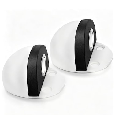 HUTLON Magnetic Door Stop Adhesive Door Stoppers Floor Mount Magnetic Door Catch Holder Dome Doorstop 2 Pack White