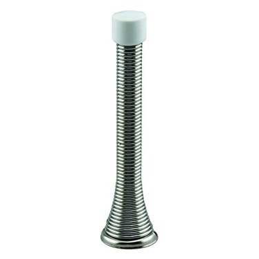 PRIME-LINE PrimeLine MP9160 Rigid Door Stop Steel Construction Polished Finish Rubber Tip Baseboard Mount 5 Pack