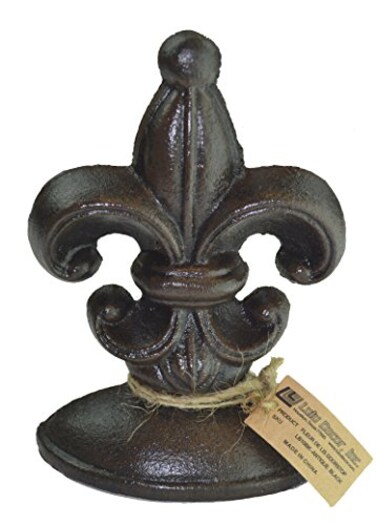 Lulu Decor Cast Iron Fleur De Lis Door Stop 2 Lbs Door Stopper Antique Black