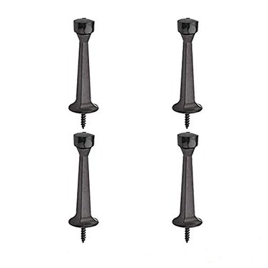 Litepak Liberty Premium Doorstop Metal Solid Rigid Door Stop Brushed 3 OilRubbed Bronze 4 Pack