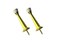 QCAA Rubber Tip Heavy Duty Solid Rigid Door Stop 3 Zinc Die Cast Brass Plated Made in Taiwan 20 Pack