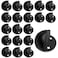 Gudui 20 Pack Door Stoppers Self Adhesive Floor Mount Door Stop No Drill Black Rubber Bumper Doorstop Wall Protector Stainless Steel Half Dome Shaped