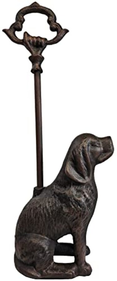 LuLu Decor Cast Iron Decorative Dog Door Stopper with Rod 5 lbs