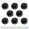 SANATO 8 Pack Black Low Dome Floor Mounted Stainless Steel Door Stop Door Stopper with Black Rubber