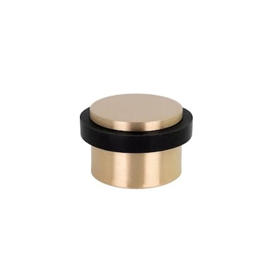 EVI Herrajes Adhesive Brass Door Stopper 11x082 Inch Floor Installation Black Shock Absorber Mod I103MT