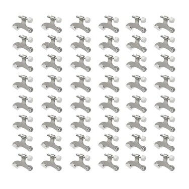 SUNTAI 48 Pack Hinge Pin Brushed Nickel Door Stopper Adjustable Heavy Duty Hinge Pin Door Stop with Rubber Bumper Tips