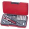 Teng Tools 35 Piece 14 Inch Drive 6 Point SAE RegularShallow Deep Socket Set T1435AF Silver