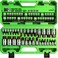 SWANLAKE GARDEN TOOLS SWANLAKE 32 Piece Hex Bit Socket SetSAE and Metric 14 38 12 Drive Socket Set S2 CrV Steel