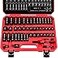 SEDY 38 Drive Impact Socket Set 49Piece SAE 516 to 34 inch and Metric 822mm Sizes with Extension Bars and Universal Joint Standard Deep CRV Material for High Durability Impact Wrench
