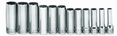 Williams JHWMSBD12HRC SUPERTORQUE 12Piece 38Inch Drive Deep Metric 6 Point Socket Set Range 8mm 19mm HighPolished Chrome Finish Designed for Maximum Engagement on 6Point Fasteners