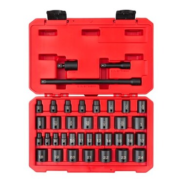 TEKTON 38 Inch Drive 6Point Impact Socket Set 37Piece 141 in 624 mm SID91402