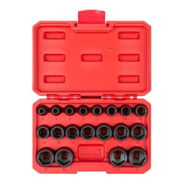 TEKTON 38 Inch Drive 6Point Impact Socket Set 19Piece 624 mm Case SID91302