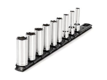 TEKTON 38 Inch Drive Deep 6Point Socket Set with Rail 9Piece 516 34 in SHD91105