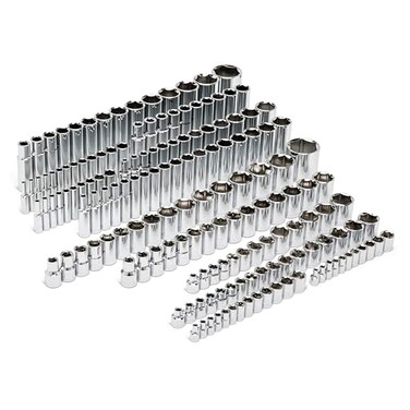 GEARWRENCH 163 Piece 38 Drive 6 Point Standard and Deep SAEMetric Master Socket Set 89073