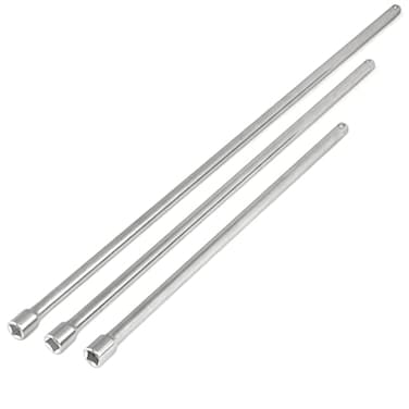 TOOLUXE 00216L 12 Drive Long Reach Extension Bar Set 3 Piece 18 24 30 Super Extended CrV Steel clear