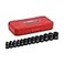 CASOMAN 13 Pieces 38Inch Drive Impact Socket Set 6Point Metric Shallow CRV 7mm to 19mm Heavy Duty Blow Molded Storage Case