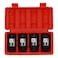 CASOMAN 12 Drive Deep Spindle Axle Nut Impact Socket Set 6 Point CRMO32333536mm 4PC 12Inch Impact Socket Set Heavy Duty Use In Removing And Installing Axle Nuts
