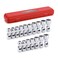 CASOMAN 17PCS 38 Drive Universal Flex Socket Set SAEMetric 38 to 34 10mm to 19mm 6Point CRV Swivel Head 360 Degree Access