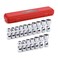 CASOMAN 17PCS 38 Drive Universal Flex Socket Set SAEMetric 38 to 34 10mm to 19mm 6Point CRV Swivel Head 360 Degree Access