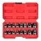 WETT 38Inch Drive Low Profile Impact Hex Driver Set 16Piece Stubby Hex Bit Socket Set CRV Steel SAEMetric 14 34 619mm