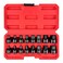WETT 38Inch Drive Low Profile Impact Hex Driver Set 16Piece Stubby Hex Bit Socket Set CRV Steel SAEMetric 14 34 619mm