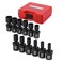 MIXPOWER 12 Pieces 14 Drive Metric Shallow Universal Impact Socket Set CRMO Swivel Socket with Flexible Wobble 5mm 15mm