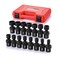 MIXPOWER 15piece 38 Drive Shallow Universal Impact Socket Set 6 Point Metric 822mm CRMO Swivel Socket With Flexible Wobble