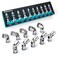 DURATECH 38 Drive Universal Joint Socket Set Swivel Socket Set 10Piece Metric Size Covers 1019mm CRV Steel Organized in EVA Foam Organizer