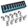 DURATECH 38 Drive Universal Joint Socket Set Swivel Socket Set 10Piece Metric Size Covers 1019mm CRV Steel Organized in EVA Foam Organizer