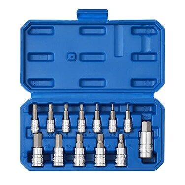 EMENTOL 13PCS Hex Bit Socket Set Metric CRV S2 Steel 14 38 and 12 Drive Bit Socket Tool Kit 2mm14mm Allen Bit Socket Kit