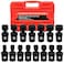 HPBBKD Universal Swivel Impact Socket Set Premium CrMo Steel 15Piece Metric 8mm 22mm Set 6 Point 38Inch Drive