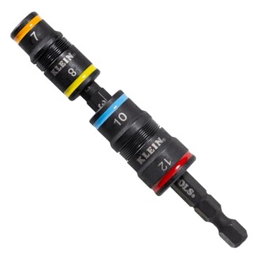 Klein Tools 32932M 4in1 Metric Impact Socket Set 2 Flip Sockets with 4 Metric Hex Sizes 7 mm 8 mm 10 mm 12 mm Impact Rated 312Inch Shaft