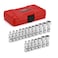 CASOMAN 19PCS 14 Drive Universal Joint Socket Set Metric5mm to 15mm SAE316 to 916 Flexible Wobble Sockets for Easier Access to Tight Spaces 6Point CrV