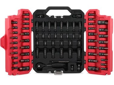 SEDY 73Piece Hex Torx Bit Impact SocketSet Master Impact Socket Set SAE Metric Deep Shallow Sockets Torx Bit Sockets Includes Ratchet Handle Adapters Impact Universal Joint Extension Bars
