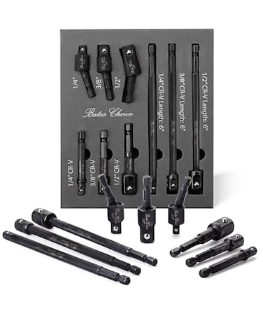 Bates Choice Bates Impact Socket Adapter Set 9 pcs Rotatable Socket Adapter 12 14 38 14 Hex Shank Impact Adapter Set Impact Swivel Socket Set Drill Socket Adapter Impact Driver Socket Adapter
