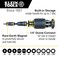 Klein Tools 32308HD Impact Driver Set 12in1 Stubby Screwdriver Set 2 Hex Flip Sockets 7 Bits 14Inch Bit Holding Feature