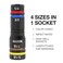 Klein Tools 656QS KNECT Quad Socket 24 Sizes in 6 Sockets 4in1 Color Coded SAE and Metric Impact Rated DeepWell HeavyDuty 14and 38Inch Drive 312and 612Inch Shaft