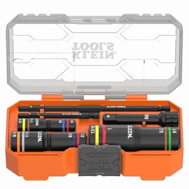 Klein Tools 653QS KNECT Quad Socket 12 Sizes in 3 Sockets 4in1 Color Coded SAE Impact Rated HeavyDuty 14 and 38Inch Drive 312 and 612Inch Shaft