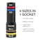 Klein Tools 654QS KNECT Quad Socket 16 Sizes in 4 Sockets 4in1 Color Coded SAE and Metric Impact Rated DeepWell Heavy Duty 14Inch Drive 312 and 612Inch Shaft