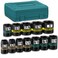 KIRXST 12Piece 38 Drive Shallow Impact Socket Set 516 to 1 inch SemiDeep Sockets CRV Socket Set for Automotive and Home SAE 6 Point