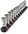 CROM Universal Flex Socket Set 14 Inch Drive 6Point 12Piece Swivel Socket Set from 5mm to 15mm Metric Swivel Joint for Easier Access to Tight Spaces Aluminum Storage Rail Included
