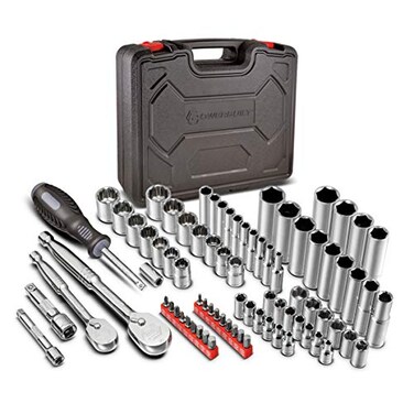 Powerbuilt 642452 80 Piece 14inch and 38inch Drive Mechanics Tool Set with SAE and Metric Socket Set 72 Tooth SealHead Ratchet Automotive Tool Kit including Case