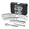 DURATECH 38 Drive Socket Set 40 Piece Tool Set Including Standard SAE and Metric Sockets 90Tooth Ratchet Handle and Extension Bar