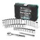 DURATECH 38 Drive Socket Set 40 Piece Tool Set Including Standard SAE and Metric Sockets 90Tooth Ratchet Handle and Extension Bar