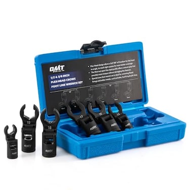 Orion Motor Tech Crows Foot Wrench Set 6pc Flex Head Crows Foot Line Wrench Set with 12 38 Drive Metric Crowfoot Wrenches for 12 14 16 17 18 19 mm Nuts with 180 Flexible Head Storage Case