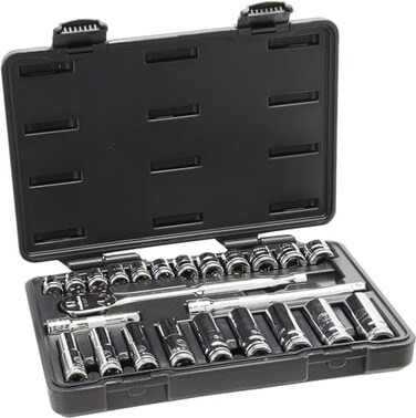 GEARWRENCH 24 Pc 38 Drive 6 12 Pt Mechanics Tool Set Standard Deep Metric 80559